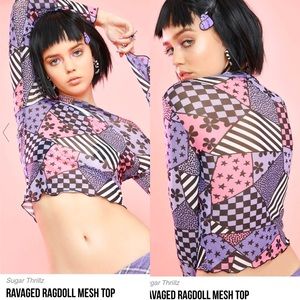 NWOT Sugar Thrillz Dolls Kill Mesh Long Sleeve Top